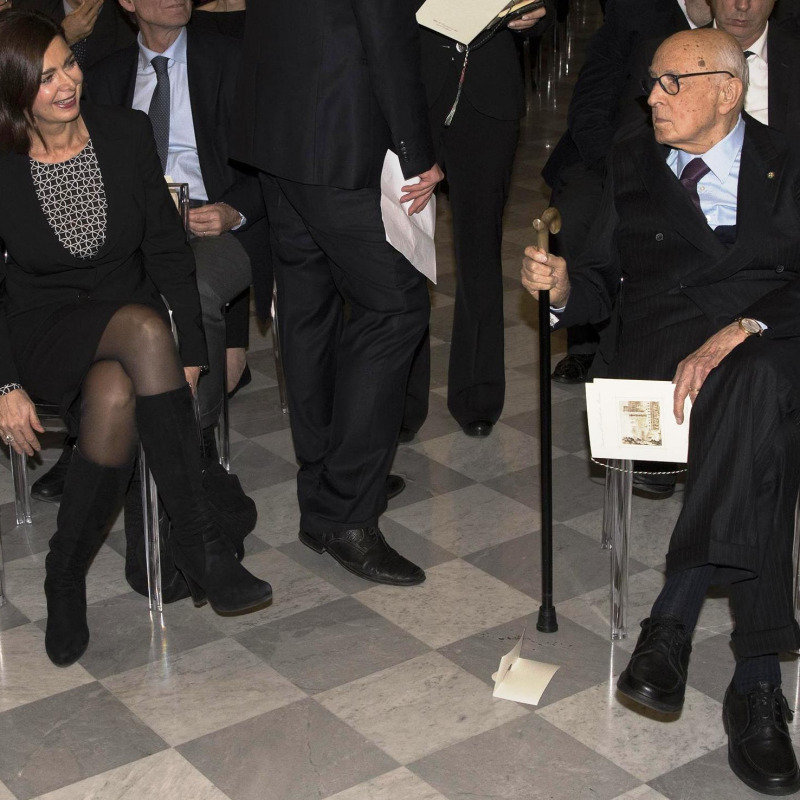 La presidente della Camera dei Deputati Laura Boldrini con il presidente Giorgio Napolitano