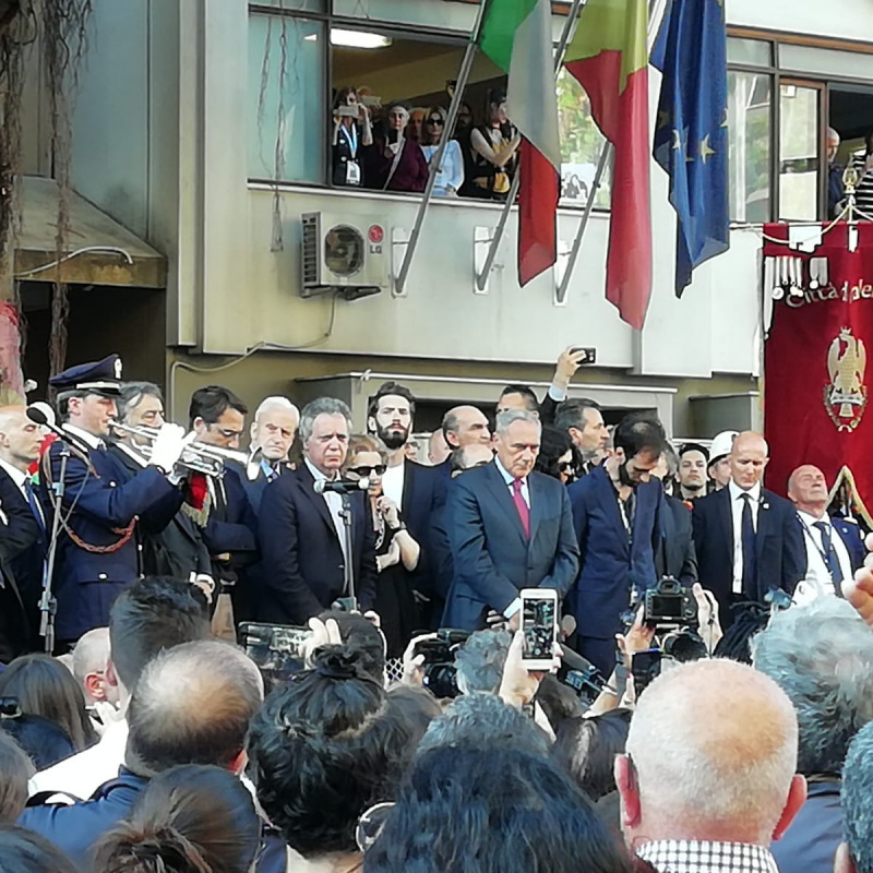 Una passata edizione della commemorazione davanti all'Albero Falcone