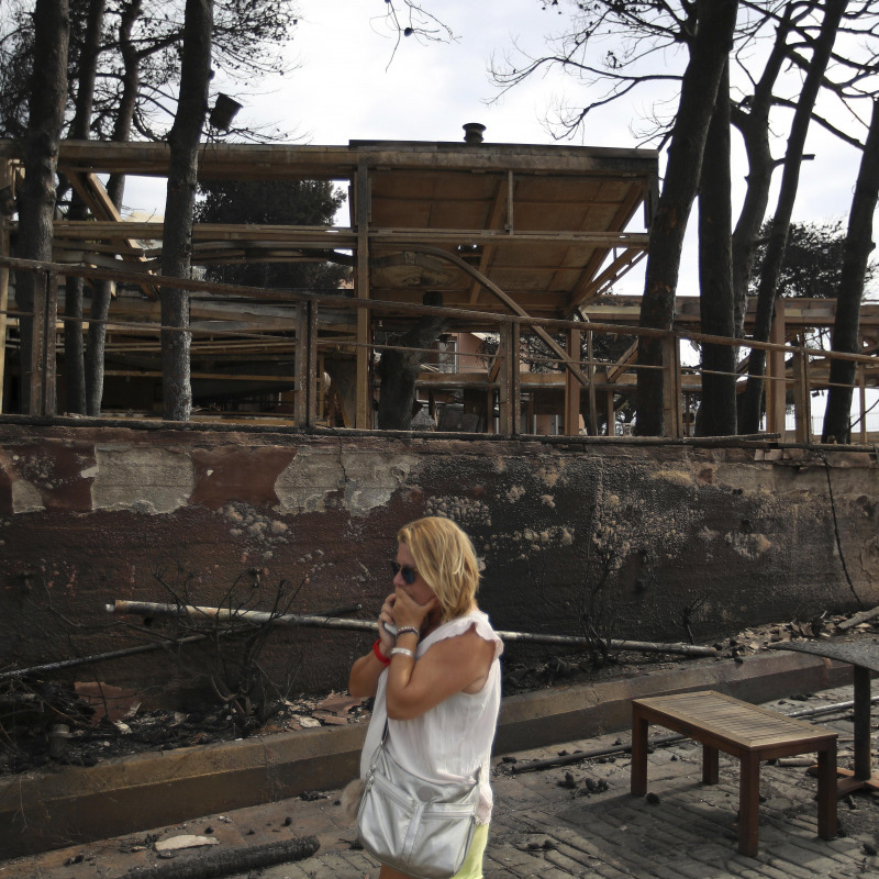 Il villaggio Mati distrutto dagli incendi, Atene, Grecia