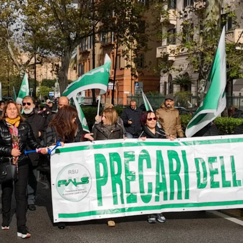 Una delle manifestazioni dei precari dell'Asp di Palermo