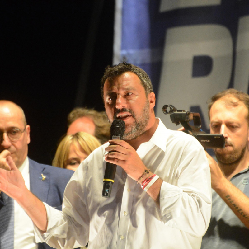 Il comizio del vicepresidente del Consiglio e ministro dell'Interno Matteo Salvini a Pescara