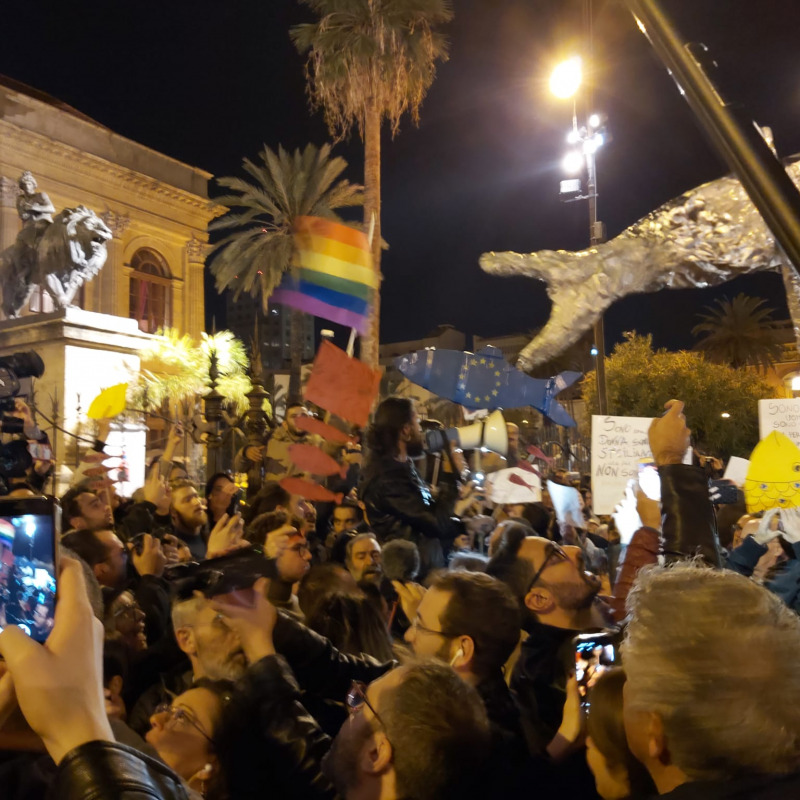 La prima manifestazione delle Sardine a Palermo