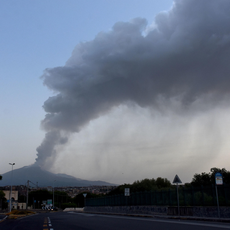 Una foto dell'eruzione di agosto dello Stromboli