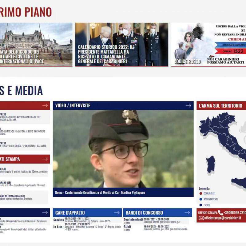 Il nuovo sito internet dell'Arma dei Carabinieri presentato a Roma