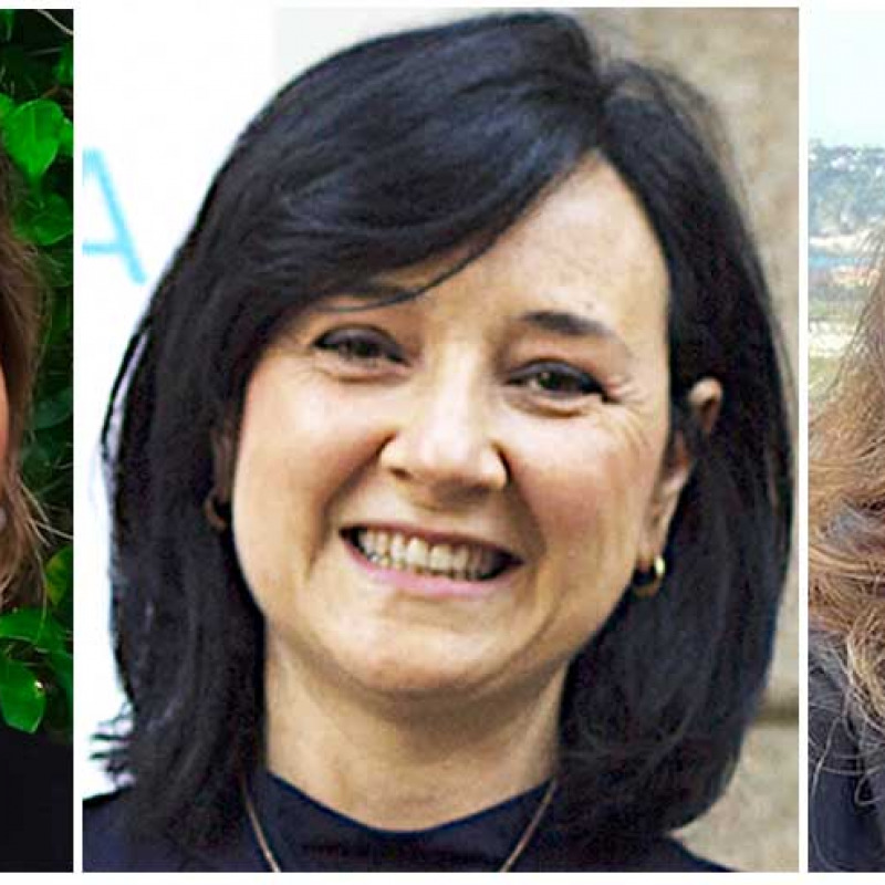 Da sinistra Gea Oliveri Conti, Angela Messina e Stefania De Medici, le ricercatrici dell'Università di Catania premiate agli Unindustria Itwiin 2021