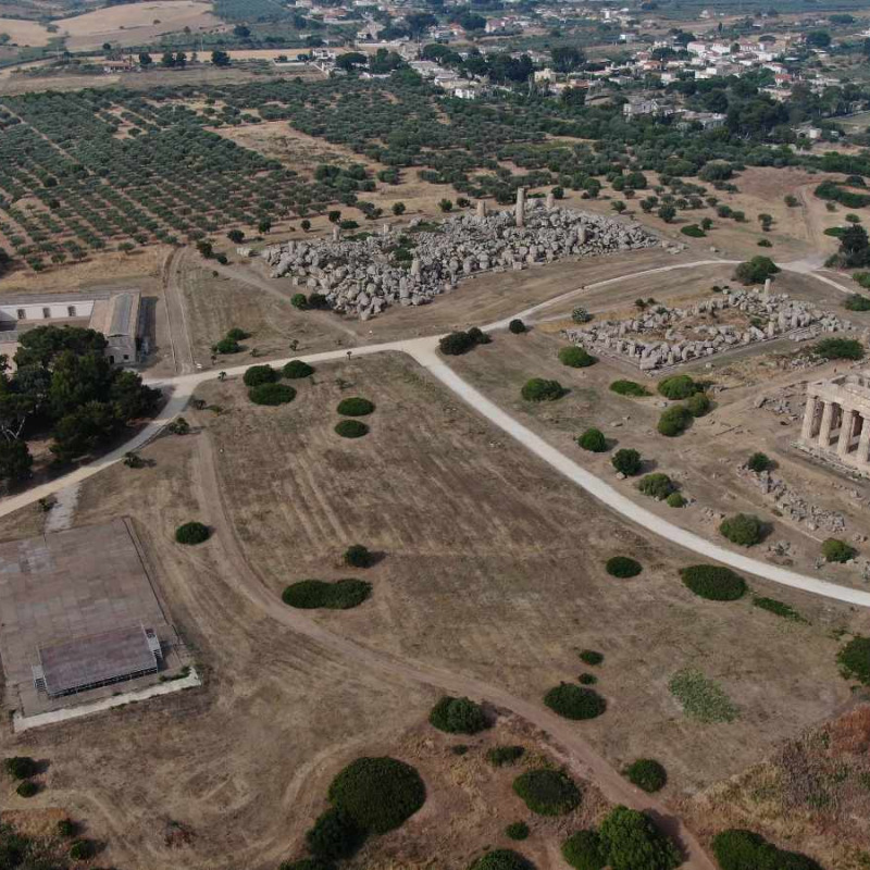 Veduta aerea dei templi di Selinunte