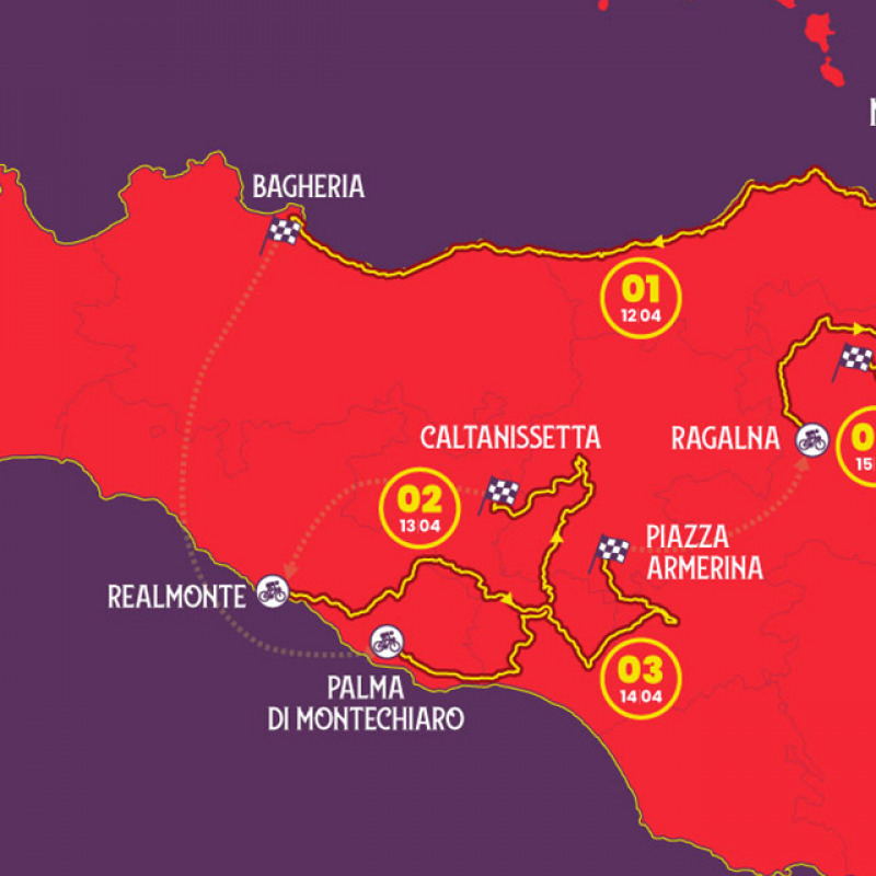 Il percorso del Giro di Sicilia 2022