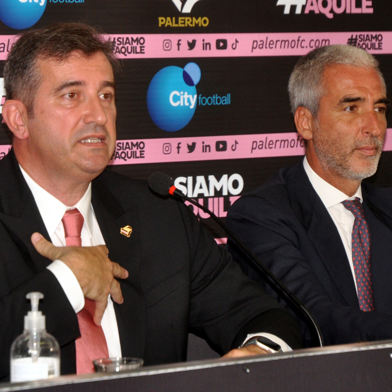 Dario Mirri e Ferran Soriano durante la conferenza stampa (foto Fucarini)