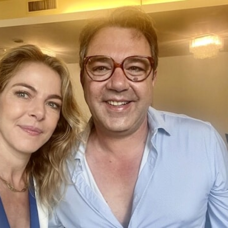 Claudia Gerini con il produttore Antonio Chiaramonte
