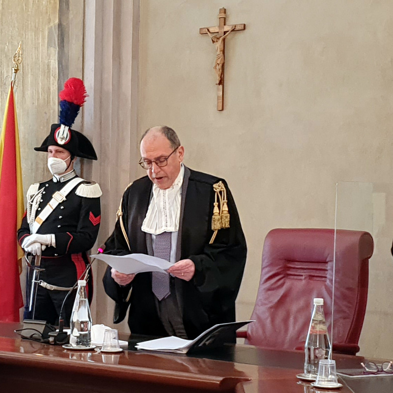 Il presidente Salvatore Veneziano all'inaugurazione dell'anno giudiziario (foto di Alessandro Fucarini)