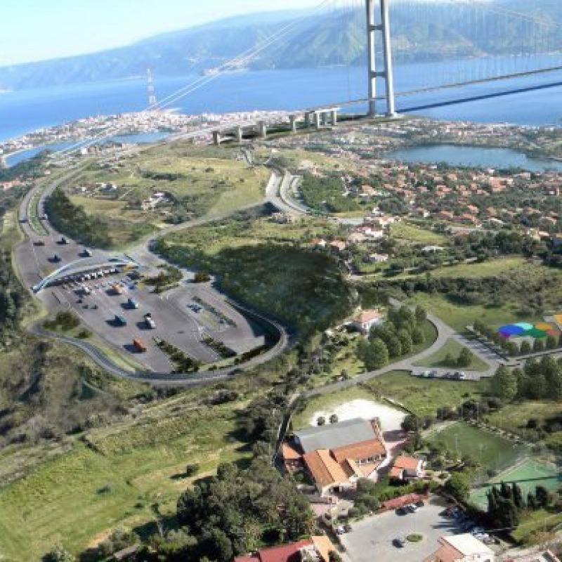 Una elaborazione grafica del progetto del Ponte sullo Stretto di Messina