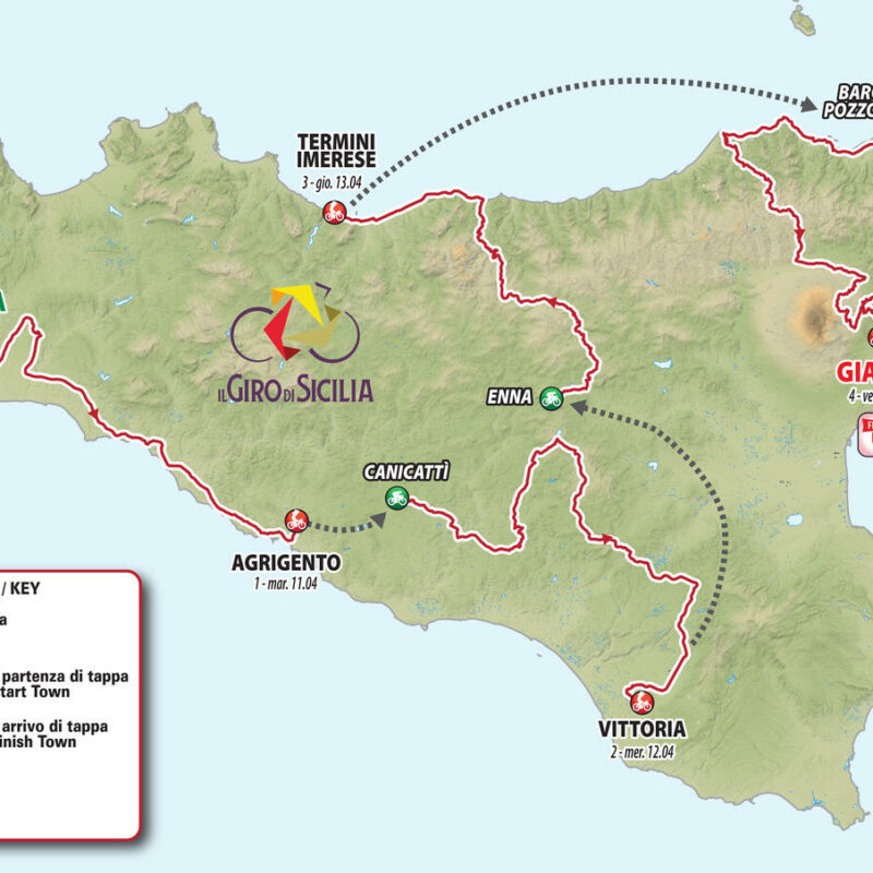 La mappa del Giro di Sicilia