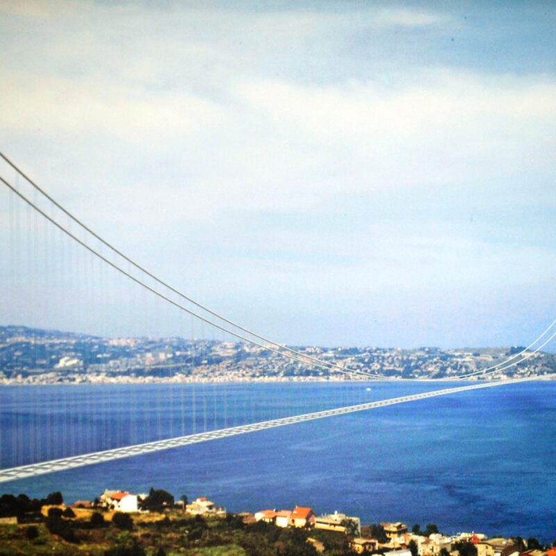 Un rednering del Ponte sullo stretto di Messina ANSA/FRANCESCO SAYA /