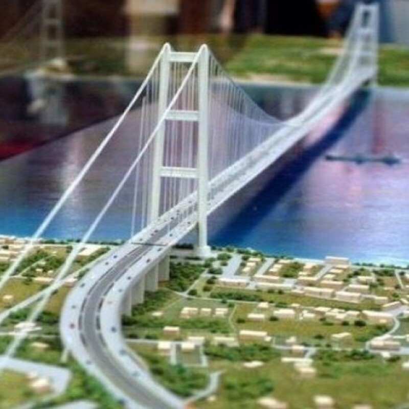 Una elaborazione grafica del progetto definitivo del ponte sullo Stretto di Messina