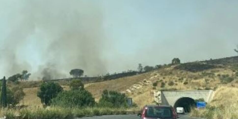 Incendio divampa nel Parco minerario Floristella a Enna