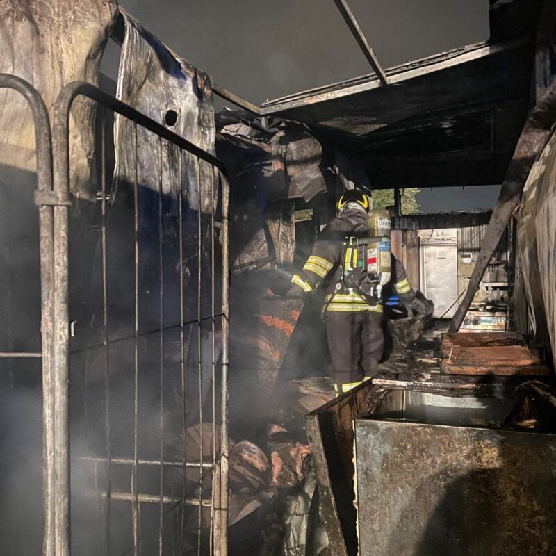 L'incendio nel ristorante