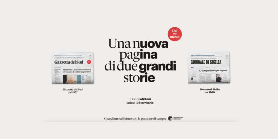 “Una nuova pagina, due grandi storie”. Da domani un nuovo design per Giornale di Sicilia e Gazzetta del Sud