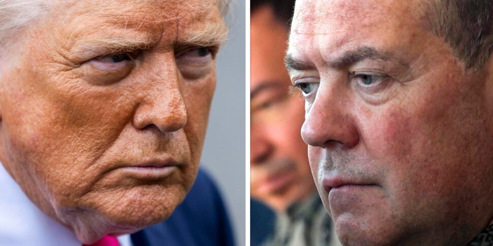 in una combo Donald Trump e Dmitry Medvedev. ANSA