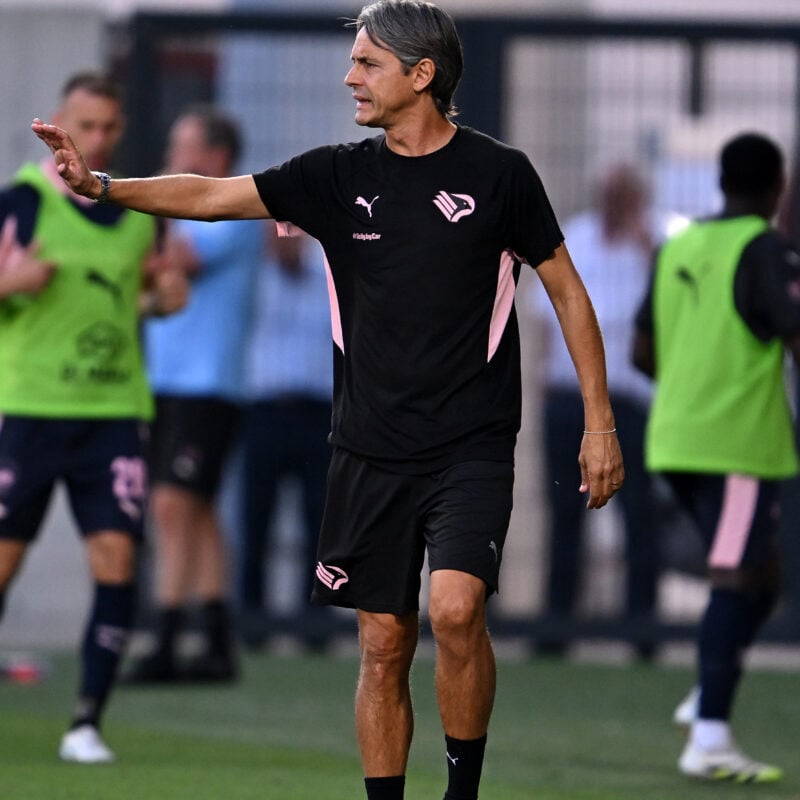 BOLZANO, ITALY - SEPTEMBER 14: Filippo Inzaghi, Manager of Palermo FC issues instructions during the Serie B match between Sudtirol and Palermo at Stadio Druso on September 14, 2025 in Bolzano, Italy. (Photo by Tullio Puglia/Getty Images)