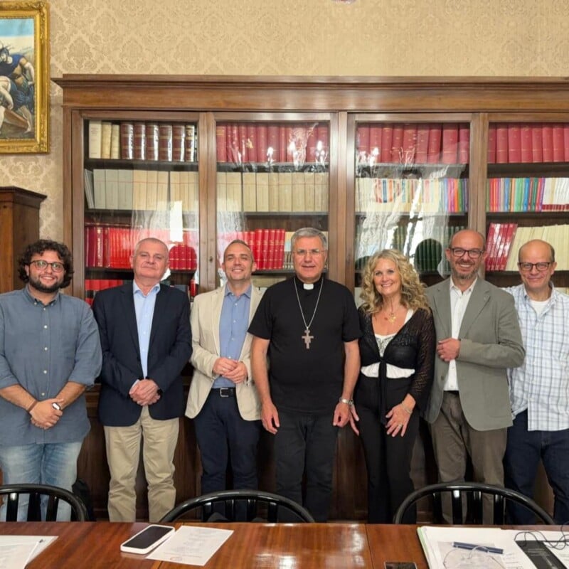 Nella foto i rappresentanti dell'Ucsi Palermo con l'arcivescovo Lorefice